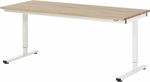 Arbeitstisch Serie RHE, B 2000 x T 800 x H 740-1040 mm, Buche-Massiv-Platte 25 mm
