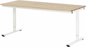 Arbeitstisch Serie RHE, B 2000 x T 800 x H 740-1040 mm, Buche-Massiv-Platte 25 mm
