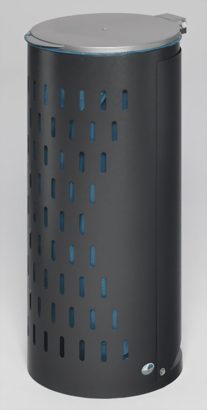 Abfallbehälter mit Klapptür passend für 110 Liter Säcke, antik-silber
