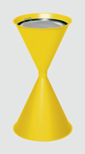 Standascher verkehrsgebl RAL 1023, für Hallen, Flure, Foyers und Warteräume
