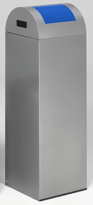 Wertstoffsammelgerät WSG 85 R Korpus silber, Einwurfklappe enzianblau