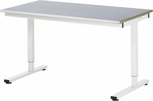 Arbeitstisch Serie RHE, B 1500 x T 800 x H 740-1040 mm, Stahlblechbelag-Platte 25 mm

