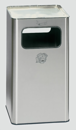 Abfallsammler 2-fach Einwurf Edelstahl, Ascher Alu, B43R
