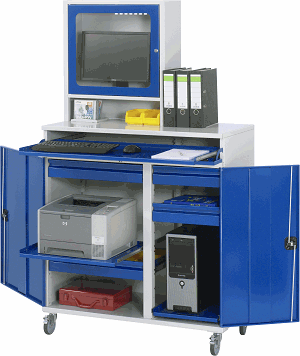 Computer-Schrank - Modell 66, B 1100 x T 520 x H 1860 mm