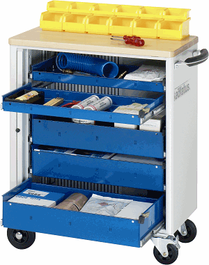 Werkzeugwagen, B 725 x T 400 x H 860 mm