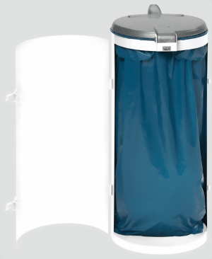 Abfallsammler mit Einflügeltüre, weiss, für 110 Liter Abfallsäcke