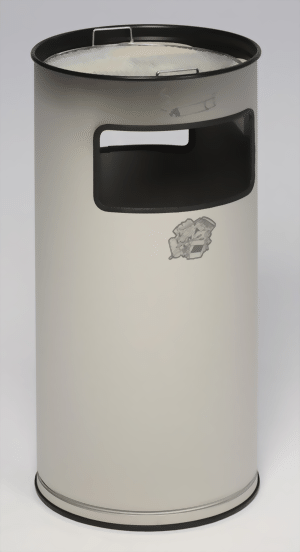 Abfallsammler Edelstahl geschliffen, Ascher Stahl schwarz
