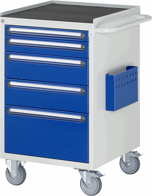 Montagewagen Modell L5.2, B 580 x T 650 x H 975 mm, Metall-Top 25 mm mit Anti-Rutsch-Matte 