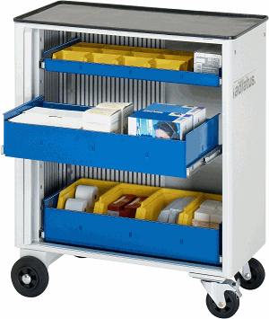 Werkzeugwagen, B 725 x T 400 x H 860 mm