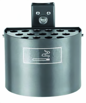 Halbrund-Ascher für Wandmontage, Edelstahl
