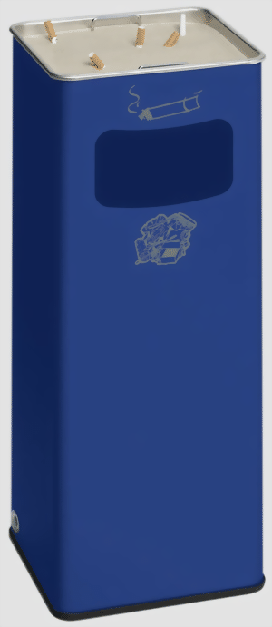 Abfallsammler-Ascher-Kombination B 25 R, Farbe RAL 5010 enzianblau
