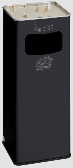 Abfallsammler-Ascher-Kombination B 25 R, Farbe RAL 7021 anthrazit
