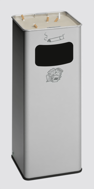 Abfallsammler-Ascher-Kombination B 25 R, Farbe silber
