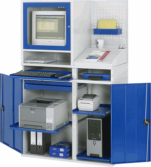 Computer-Schrank - Modell 68, B 1100 x T 520 x H 1770 mm