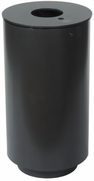 Schwerer-Stand-Abfallbehälter mit Ascher, Inhalt 50 Liter, feuerverzinkt + pulverbeschichtet, zum aufdübeln