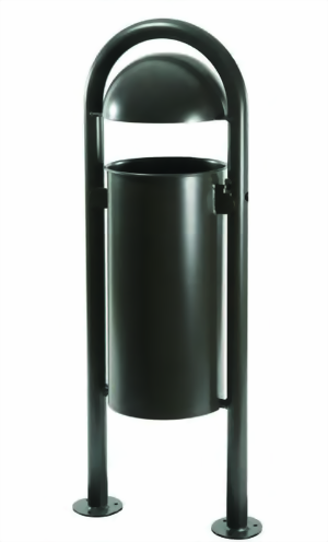 Stand-Abfallbehälter, Inhalt 40 Liter, feuerverzinkt, zum aufdübeln