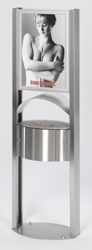 Ascher Edelstahl mit Schutzdach mit Werbeflächen
