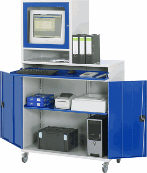 Computer-Schrank - Modell 65, B 1100 x T 520 x H 1860 mm