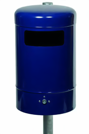 Wand-Abfallbehälter mit Bodenentleerung, Inhalt 50 Liter, verzinkt + pulverbeschichtet, zur Wandbefestigung
