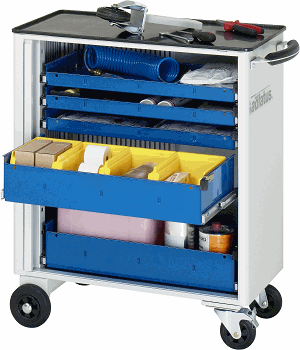 Werkzeugwagen, B 725 x T 400 x H 860 mm
