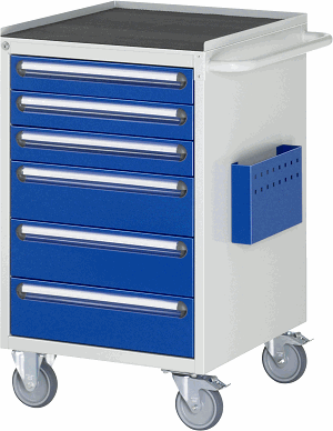 Montagewagen Modell L5.9, B 580 x T 650 x H 975 mm, Metall-Top 25 mm mit Anti-Rutsch-Matte 