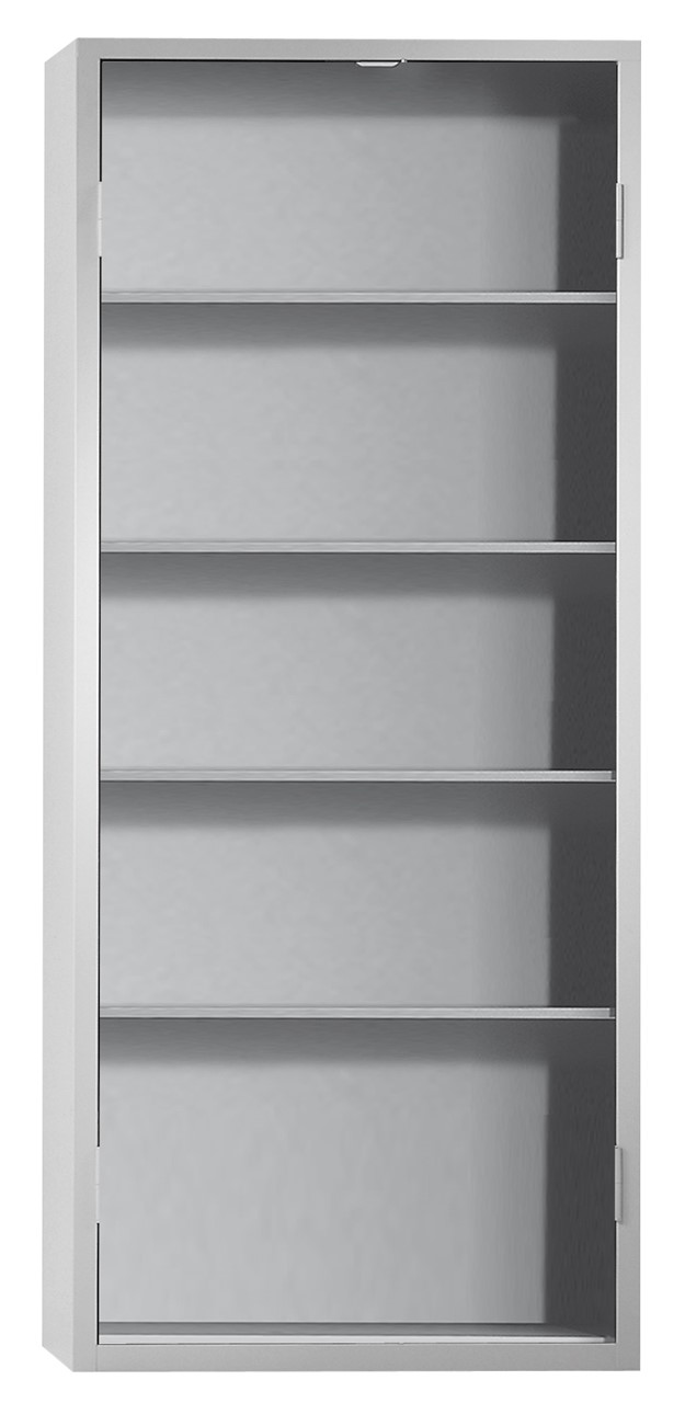 Ordnungsschrank mit Lagersichtkästen, 1950x950x400 mm HxBxT, Modell 40, RAL 7035 lichtgrau, ohne Lagersichtkästen