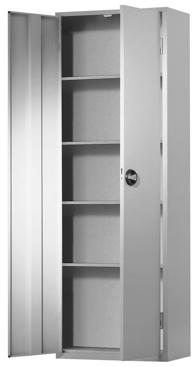 Ordnungsschrank mit Lagersichtkästen, 1950x690x285 mm HxBxT, Modell 30, RAL 7035 lichtgrau, ohne Lagersichtkästen