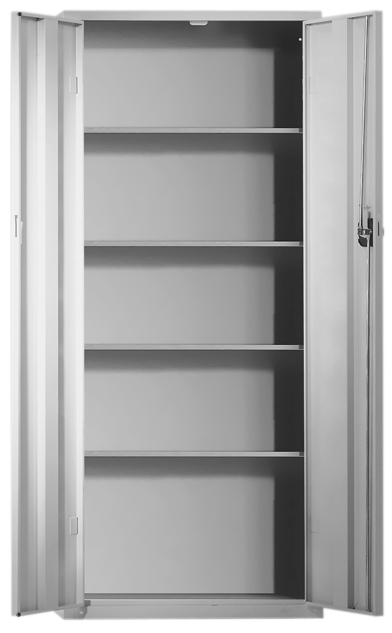 Ordnungsschrank mit Lagersichtkästen, 1600x690x285 mm HxBxT, Modell 20, RAL 7035 lichtgrau, ohne Lagersichtkästen