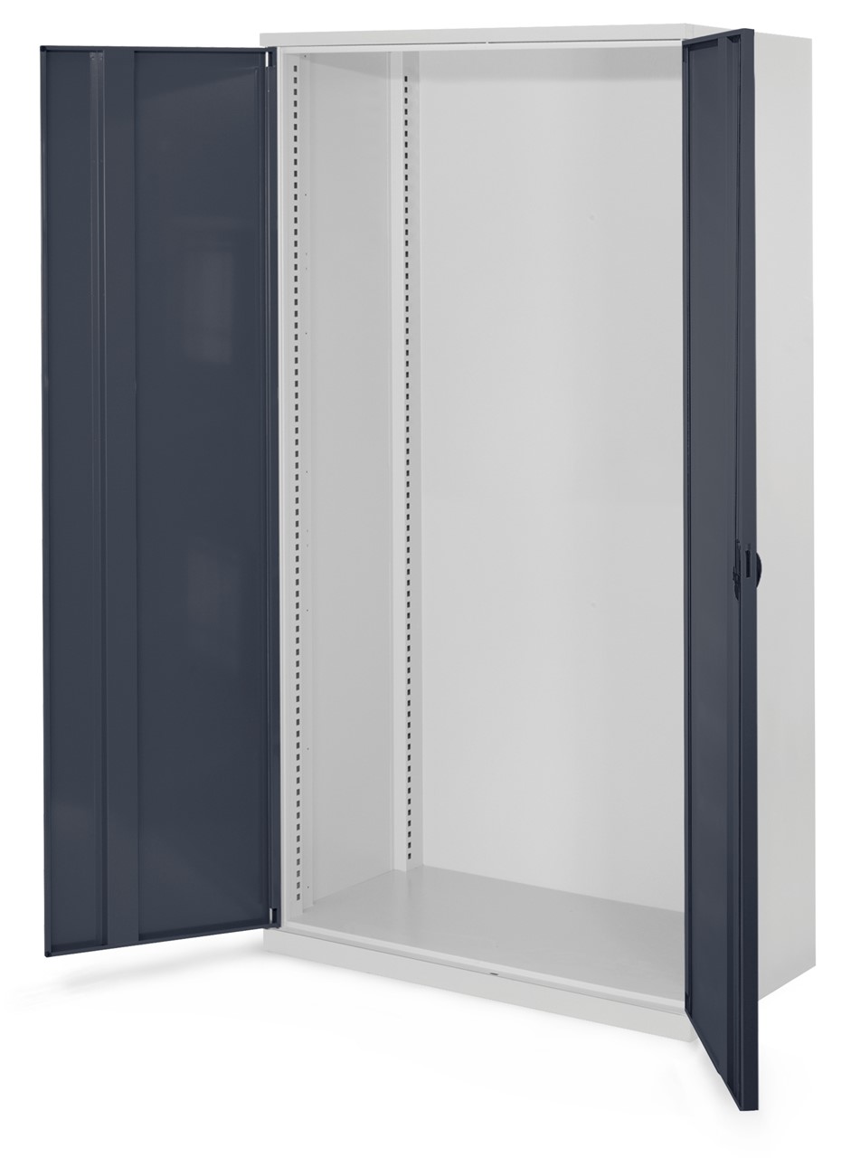 Schwerlastschrank 1950x1000x600 mm HxBxT, Vollblechtüren, Leergehäuse, Korpus RAL 7035 lichtgrau, Türen RAL 7016 anthrazitgrau