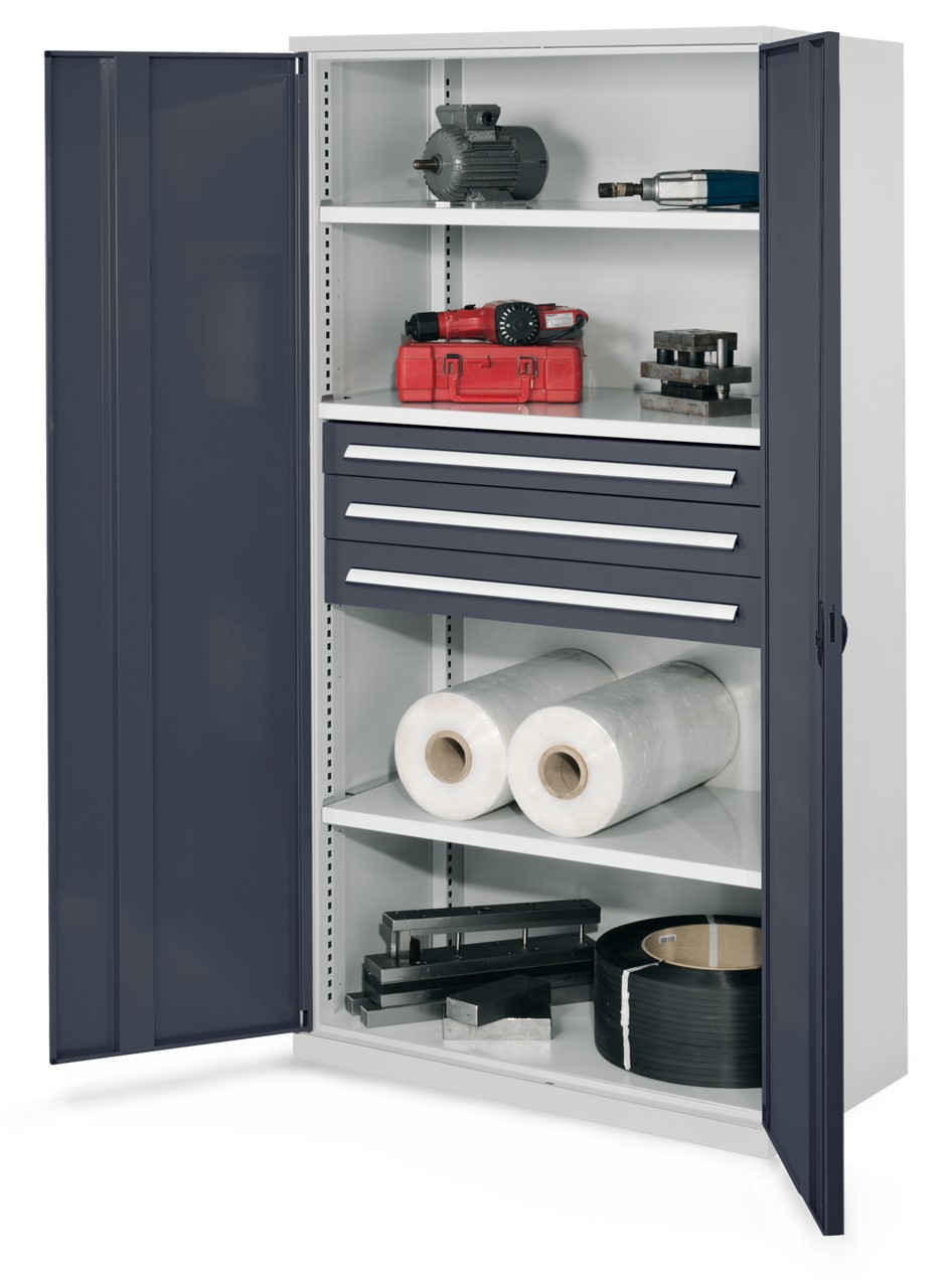 Schwerlastschrank 1950x1000x600 mm HxBxT, Vollblechtüren