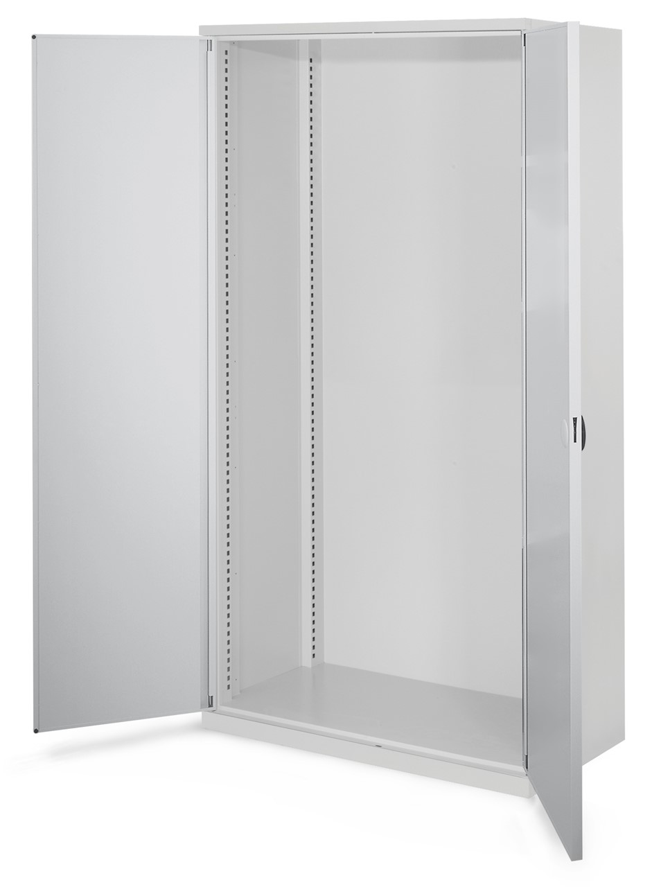 Schwerlastschrank 1950x1000x600 mm HxBxT, Doppelwandtüren, Leergehäuse, Korpus RAL 7035 lichtgrau, Türen RAL 7035 lichtgrau