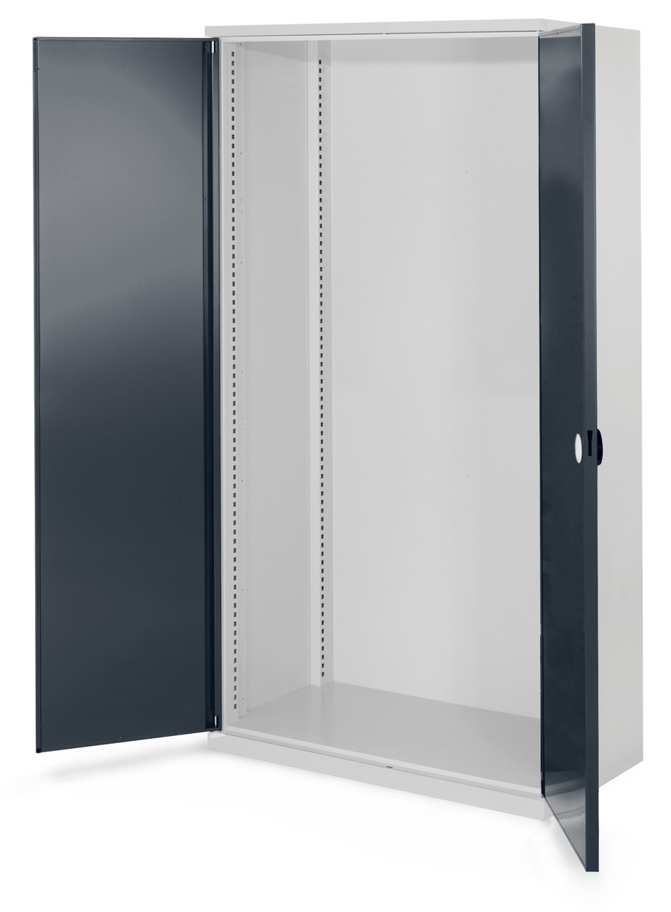 Schwerlastschrank 1950x1000x600 mm HxBxT, Doppelwandtüren, Leergehäuse, Korpus RAL 7035 lichtgrau, Türen RAL 7016 anthrazitgrau