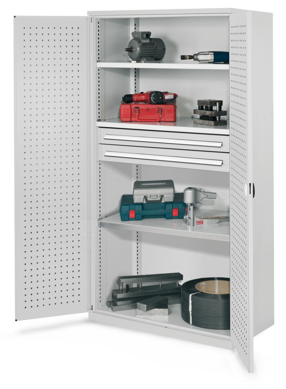 Schwerlastschrank 1950x1000x600 mm HxBxT, Lochplattentüren
