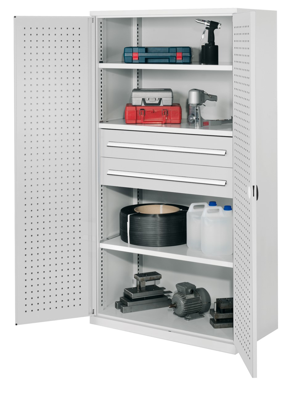 Schwerlastschrank 1950x1000x600 mm HxBxT, Lochplattentüren