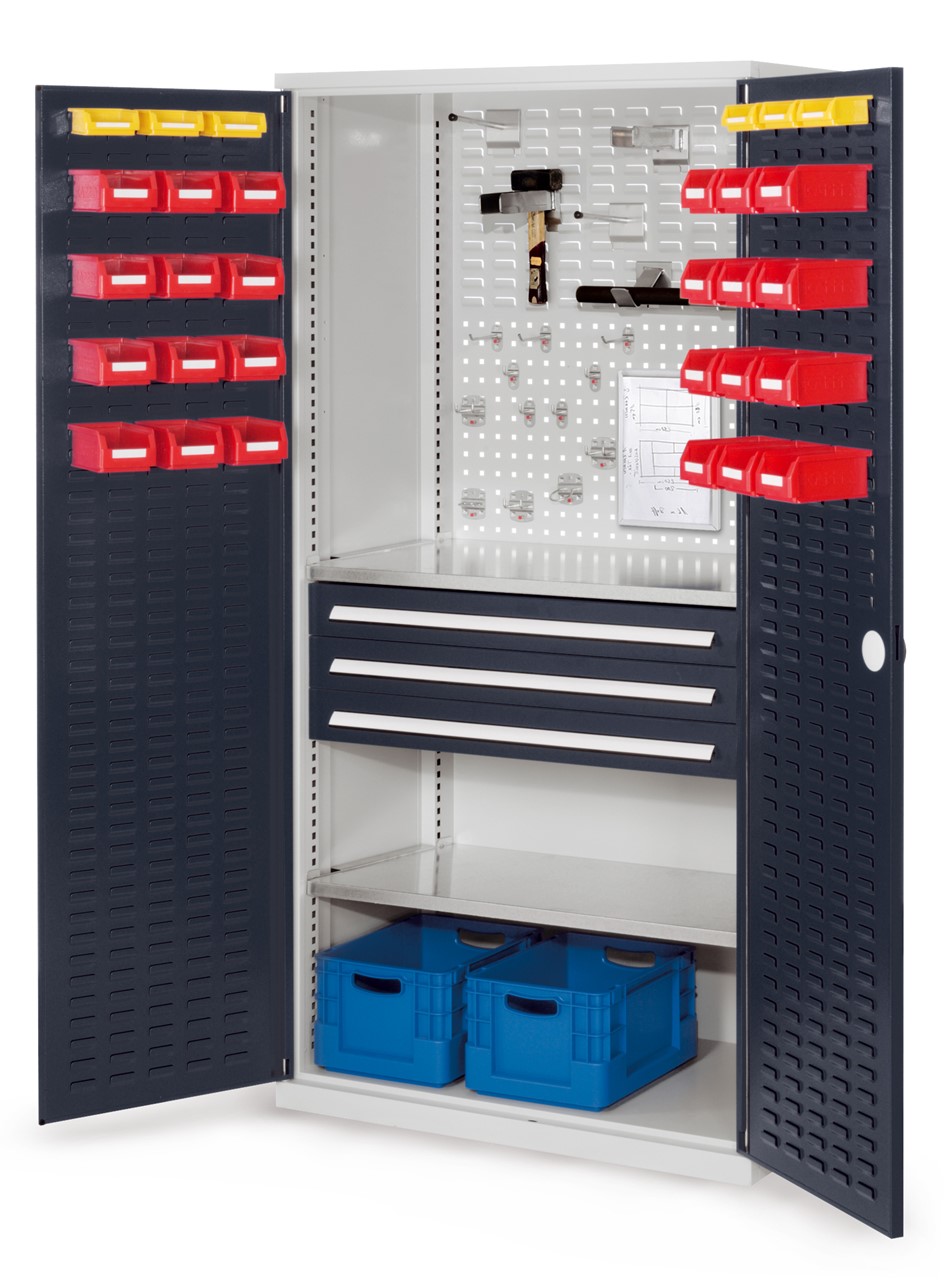 Schubladenschrank mit Schubladen und Fachböden 1950x1000x600 mm HxBxT