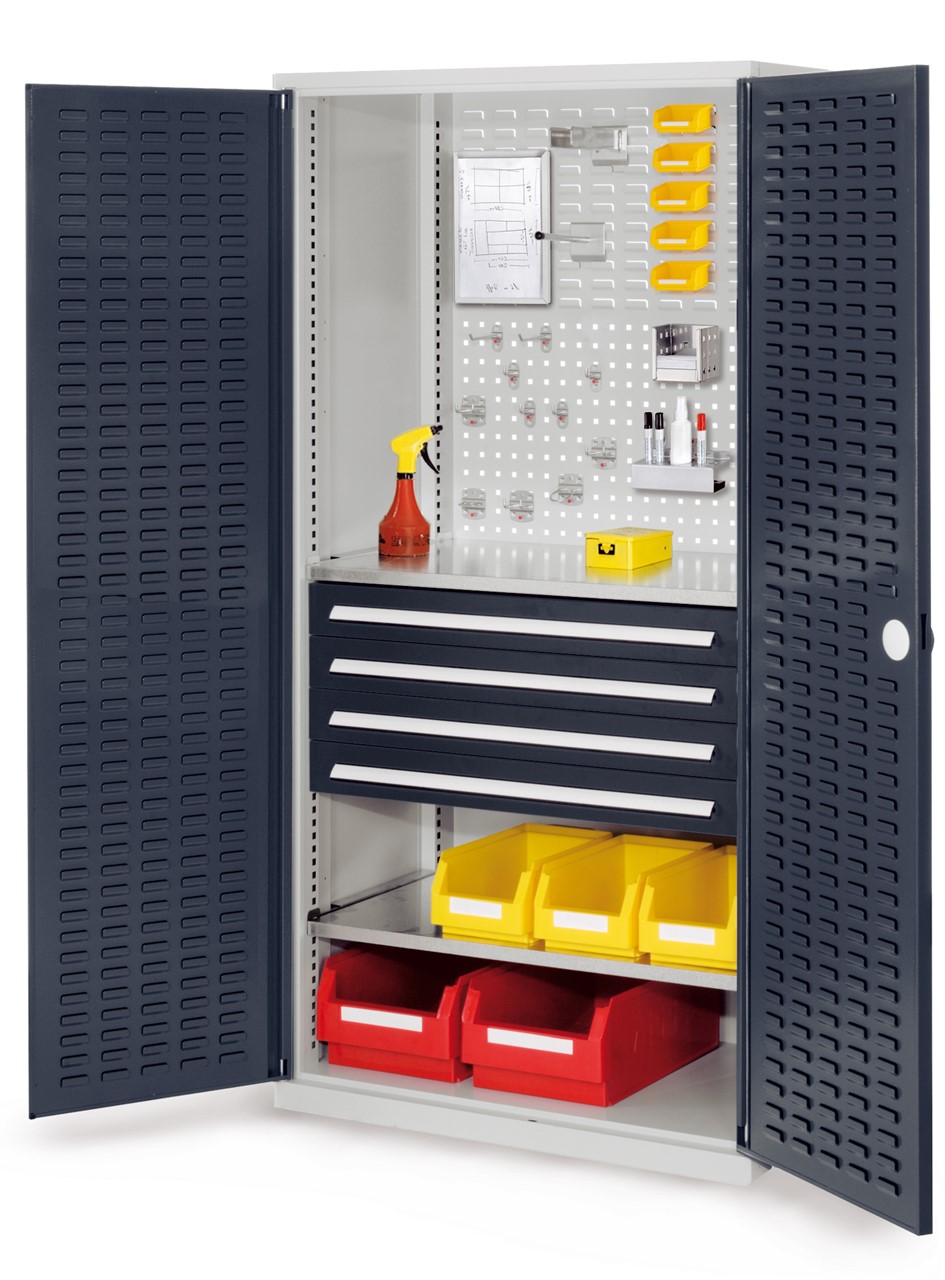 Schubladenschrank mit Schubladen und Fachböden 1950x1000x600 mm HxBxT