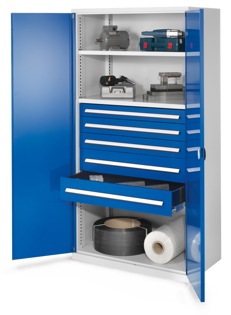 Schwerlastschrank 1950x1000x600 mm HxBxT, Doppelwandtüren