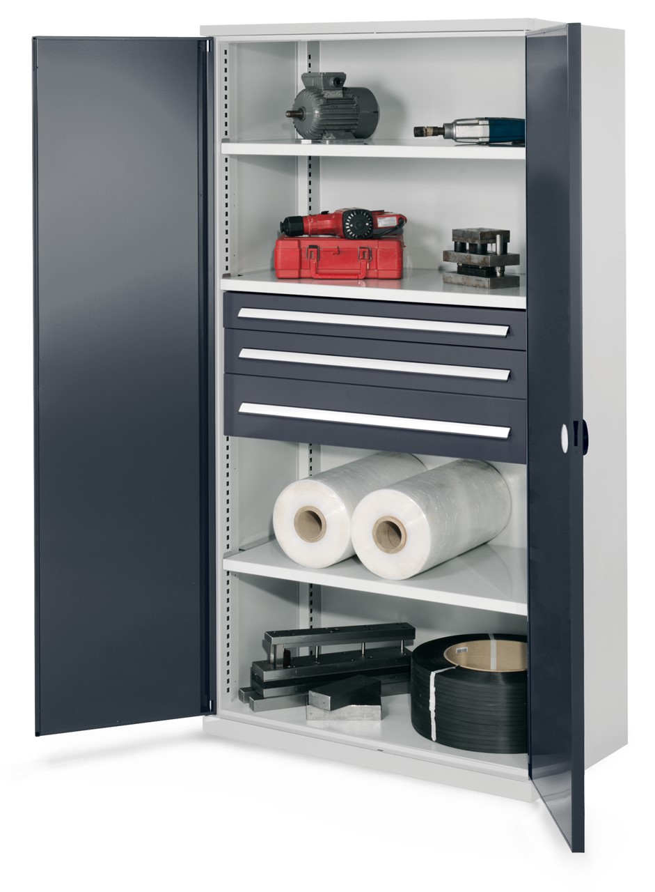 Schwerlastschrank 1950x1000x600 mm HxBxT, Doppelwandtüren