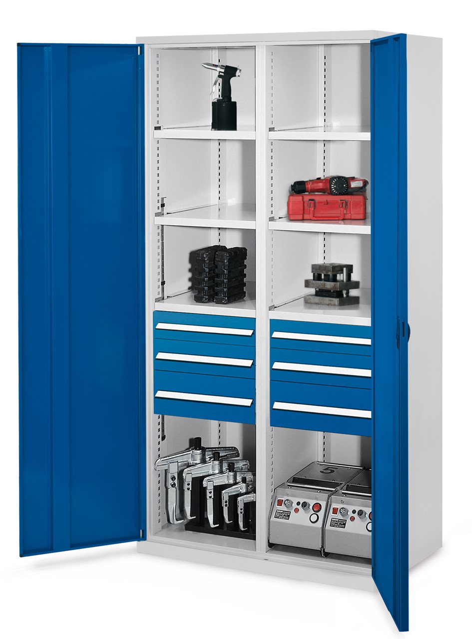 Schwerlastschrank 1950x1000x600 mm HxBxT, Vollblechtüren