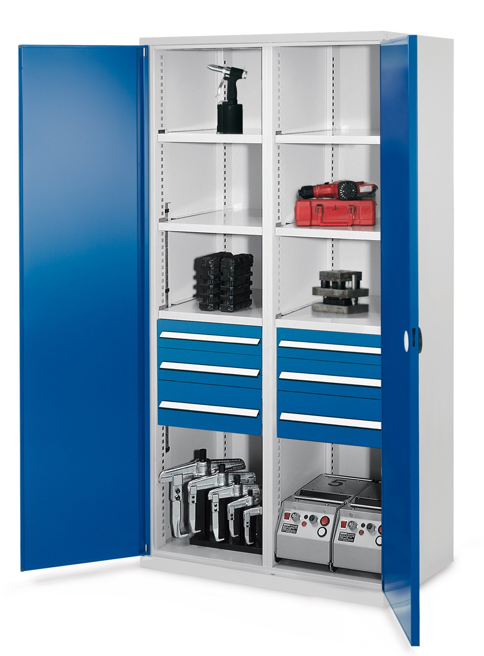 Schwerlastschrank 1950x1000x600 mm HxBxT, Doppelwandtüren