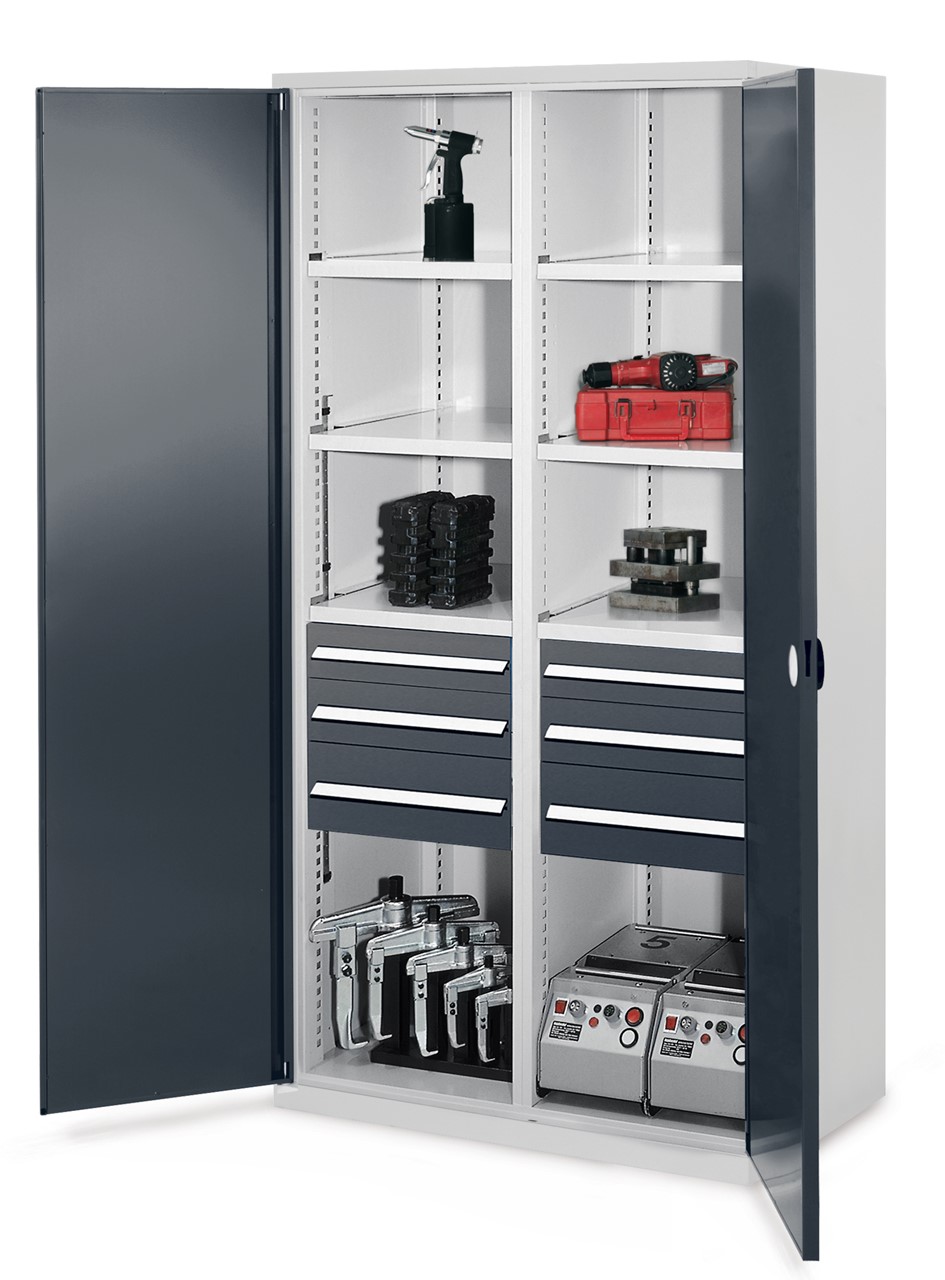 Schwerlastschrank 1950x1000x600 mm HxBxT, Doppelwandtüren