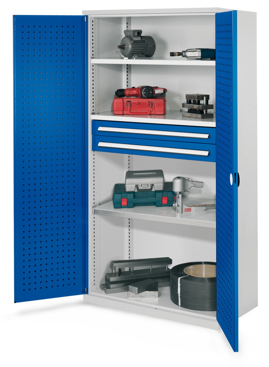 Schwerlastschrank 1950x1000x600 mm HxBxT, Lochplattentüren