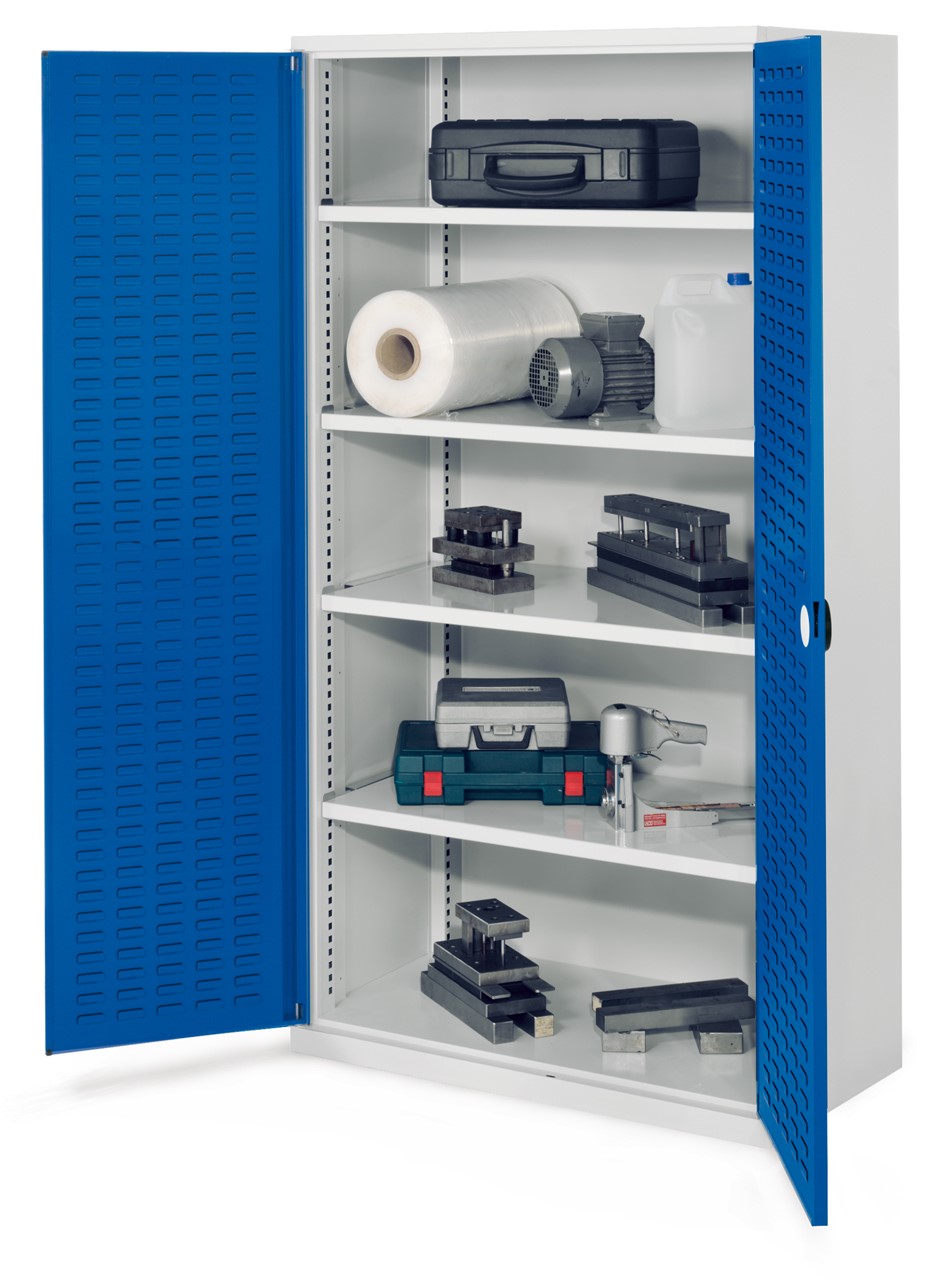 Schwerlastschrank 1950x1000x600 mm HxBxT, Schlitzplattentüren