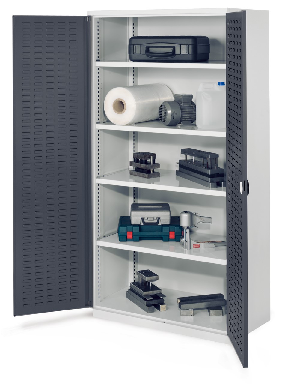 Schwerlastschrank 1950x1000x600 mm HxBxT, Schlitzplattentüren