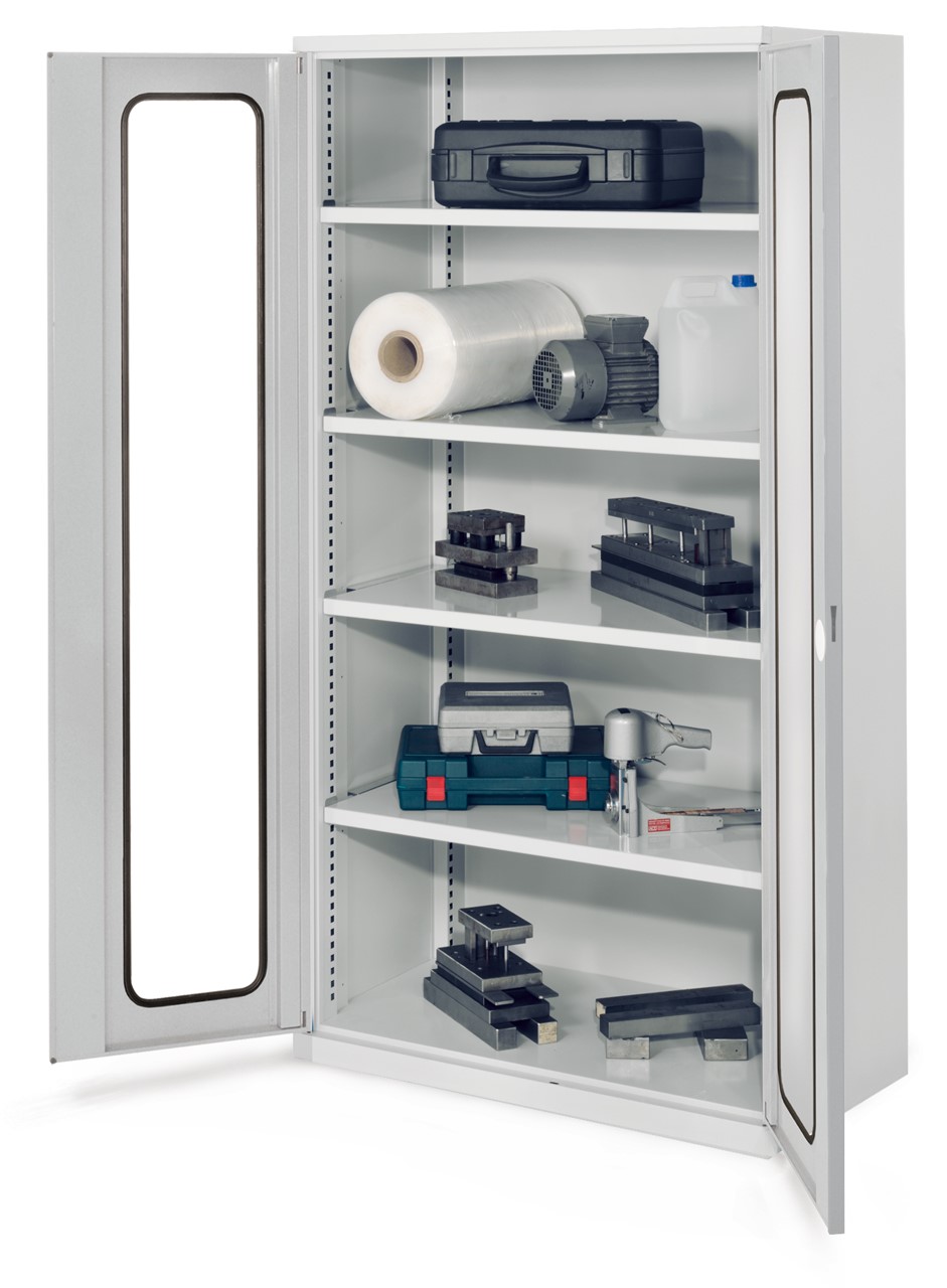 Schwerlastschrank 1950x1000x600 mm HxBxT, Sichtfenstertüren