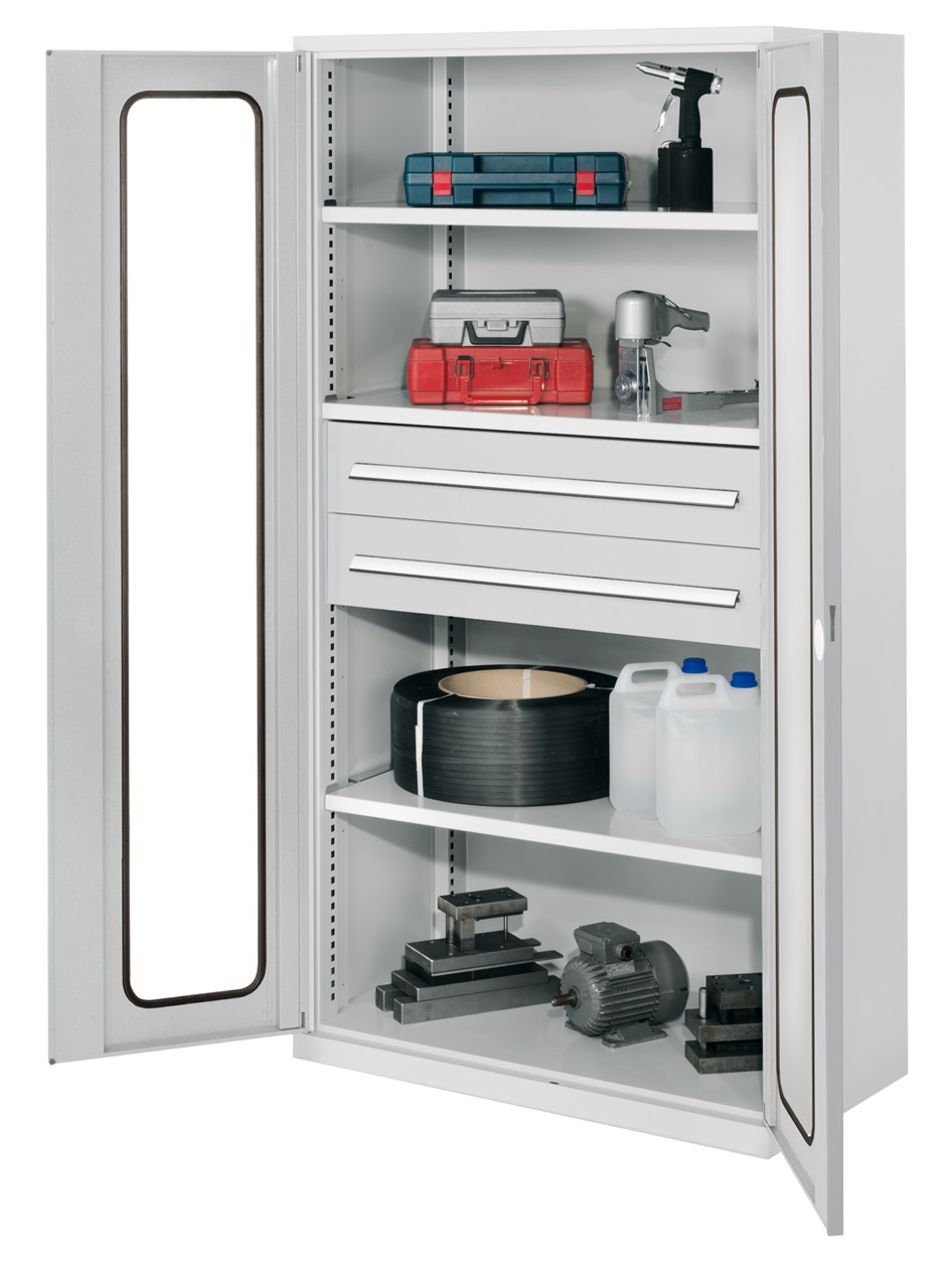 Schwerlastschrank 1950x1000x600 mm HxBxT, Sichtfenstertüren