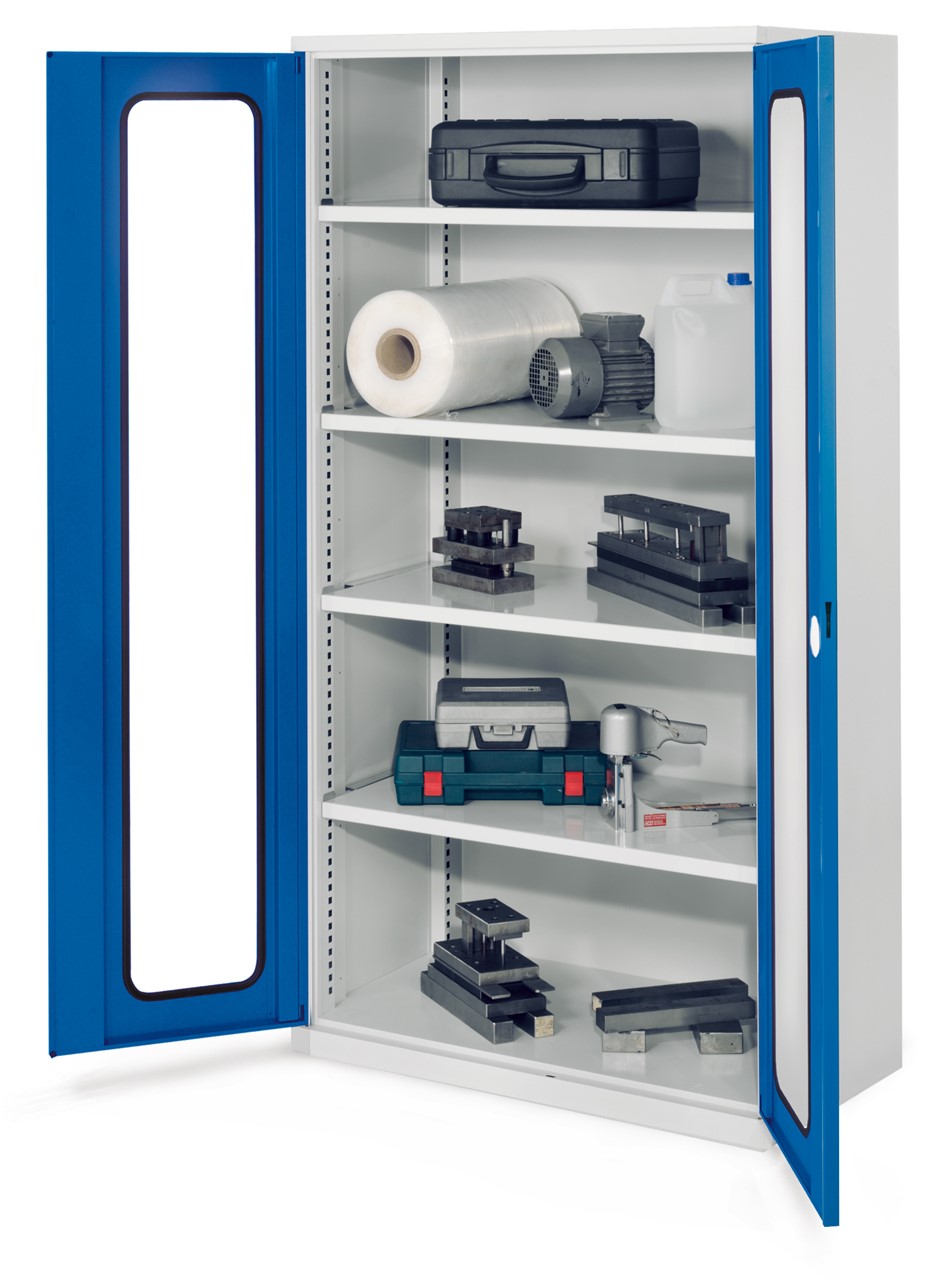 Schwerlastschrank 1950x1000x600 mm HxBxT, Sichtfenstertüren