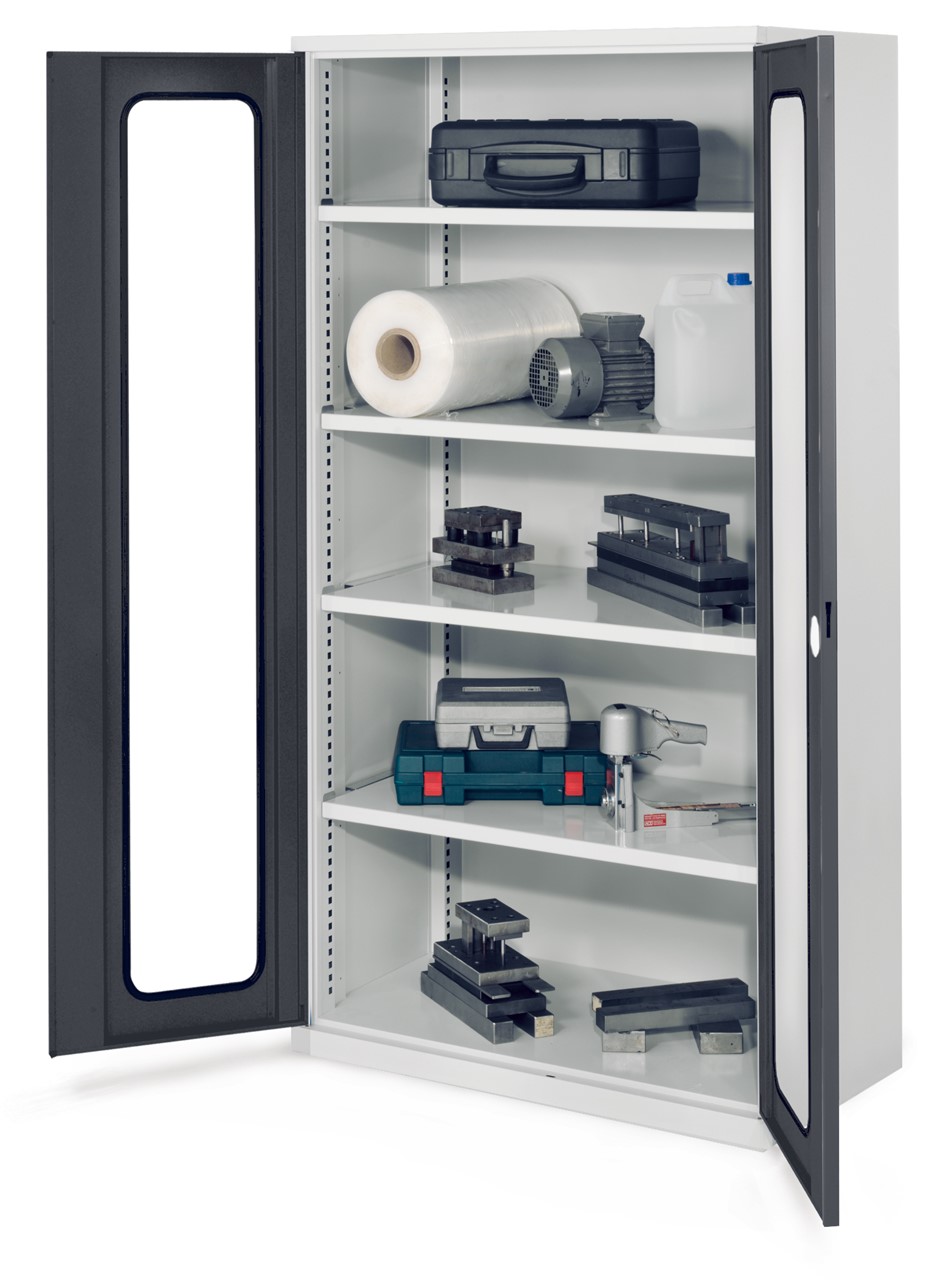 Schwerlastschrank 1950x1000x600 mm HxBxT, Sichtfenstertüren