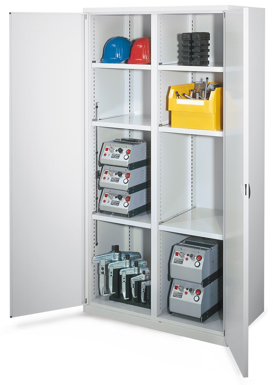 Schwerlastschrank mit Mitteltrennwand 1950x1000x600 mm HxBxT, Doppelwandtüren