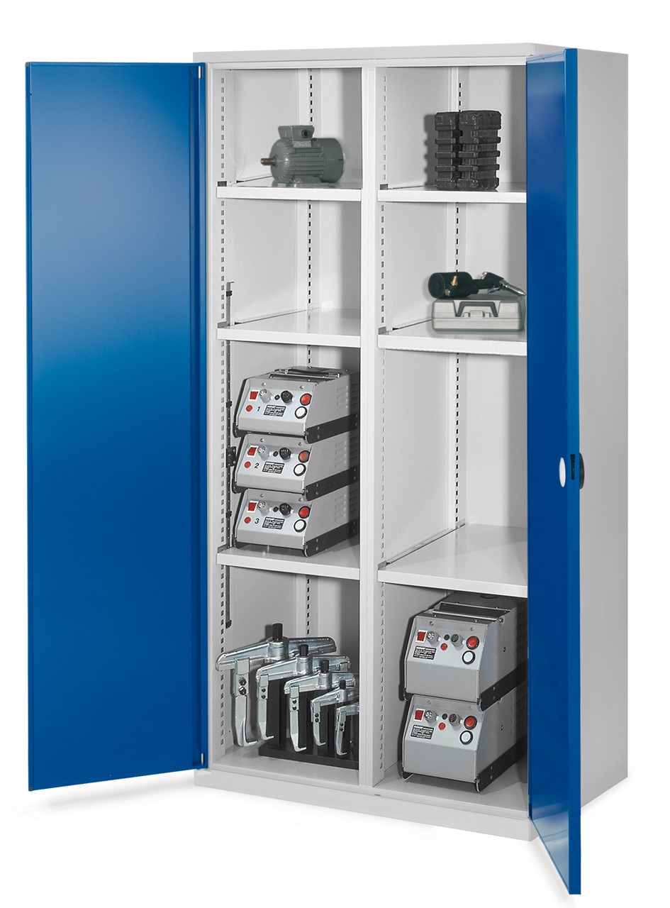 Schwerlastschrank mit Mitteltrennwand 1950x1000x600 mm HxBxT, Doppelwandtüren